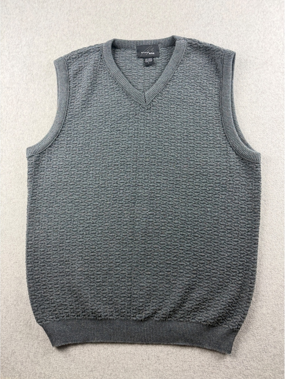 Bill Blass textured sweater vest cotton blend made in USA